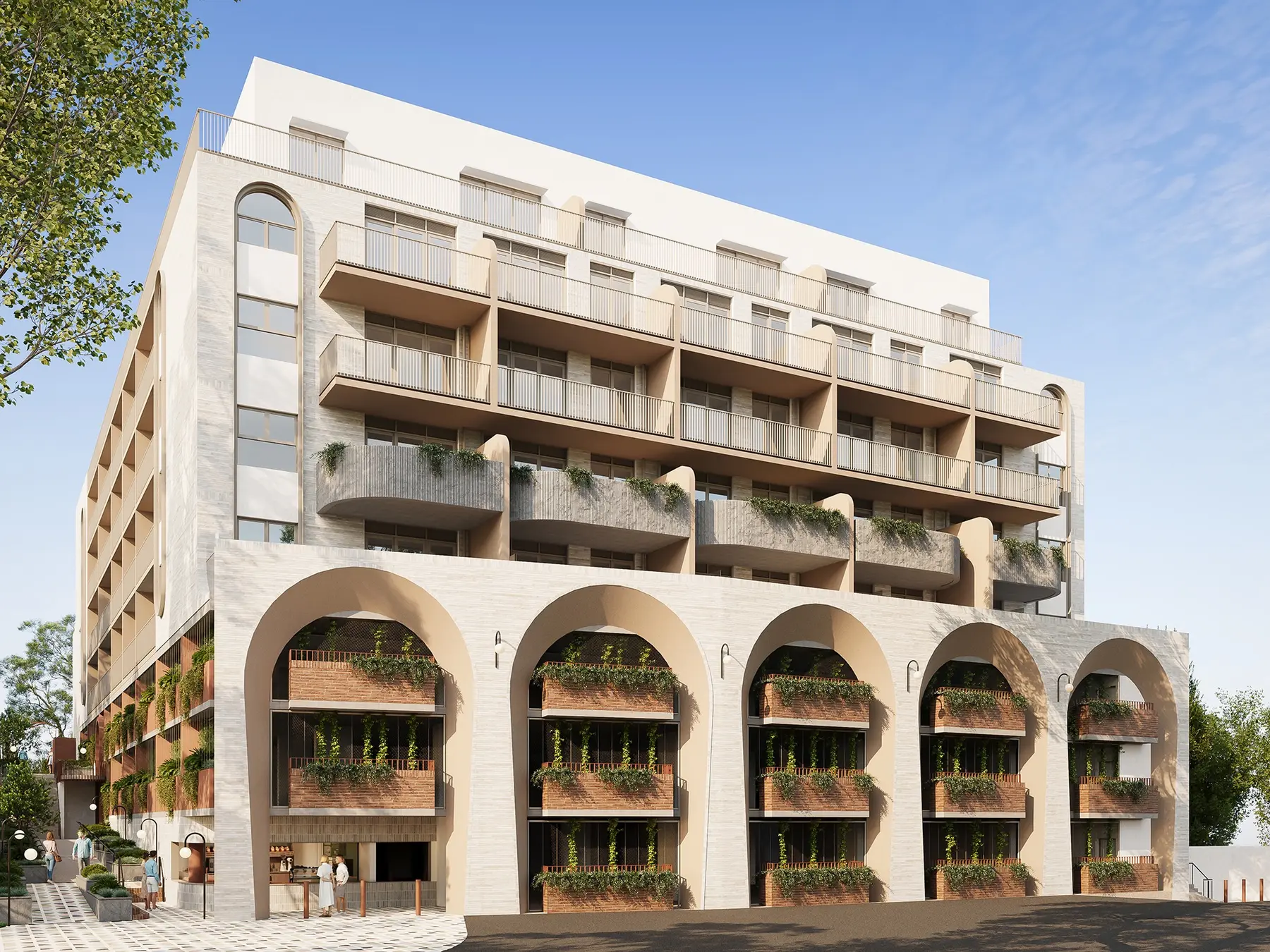 Multi-residential street exterior architectural visualization at Cartmell Street Heidelberg