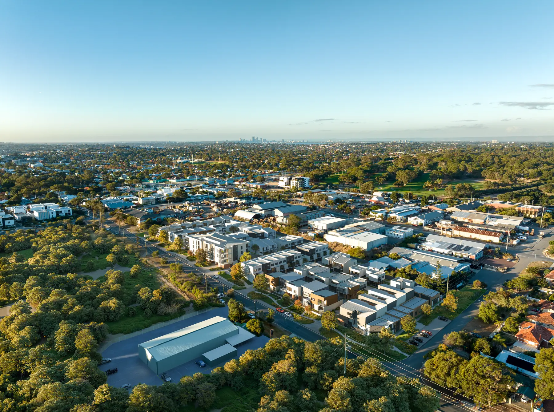 Large-scale residential precinct aerial architectural visualization and masterplan