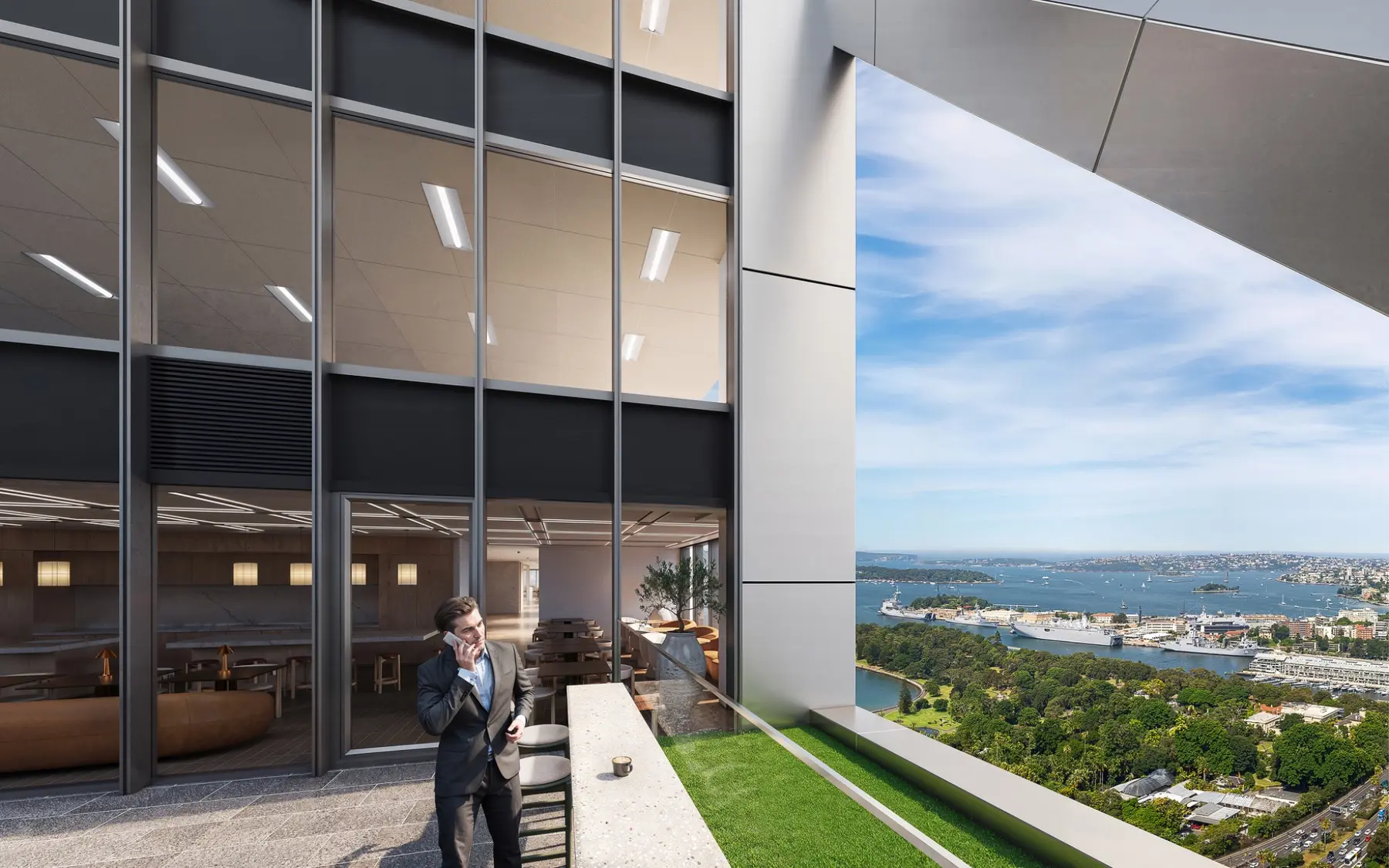High-rise commercial terrace architectural visualization at 126 Phillip Street Sydney
